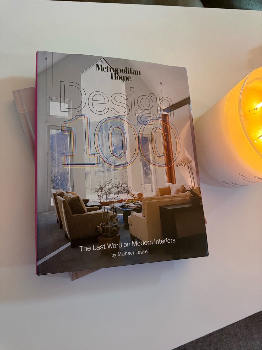 Metropolitan Home Design 100 Hardcover Book - White & Pink Accents